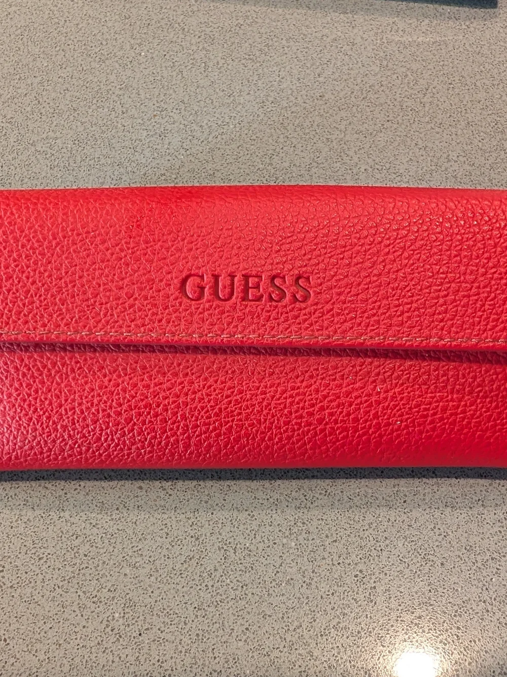 GUESS Pebbled Leather Eyewear Cases - Black and Red